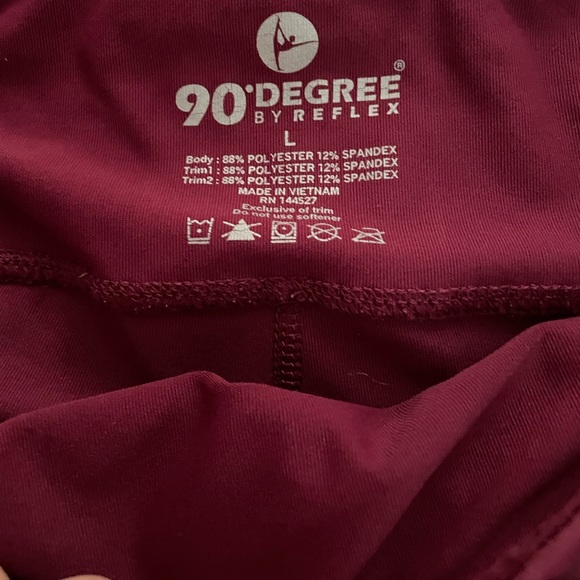 90 degrees reflex burgundy tights pants with mesh - Picture 2 of 4